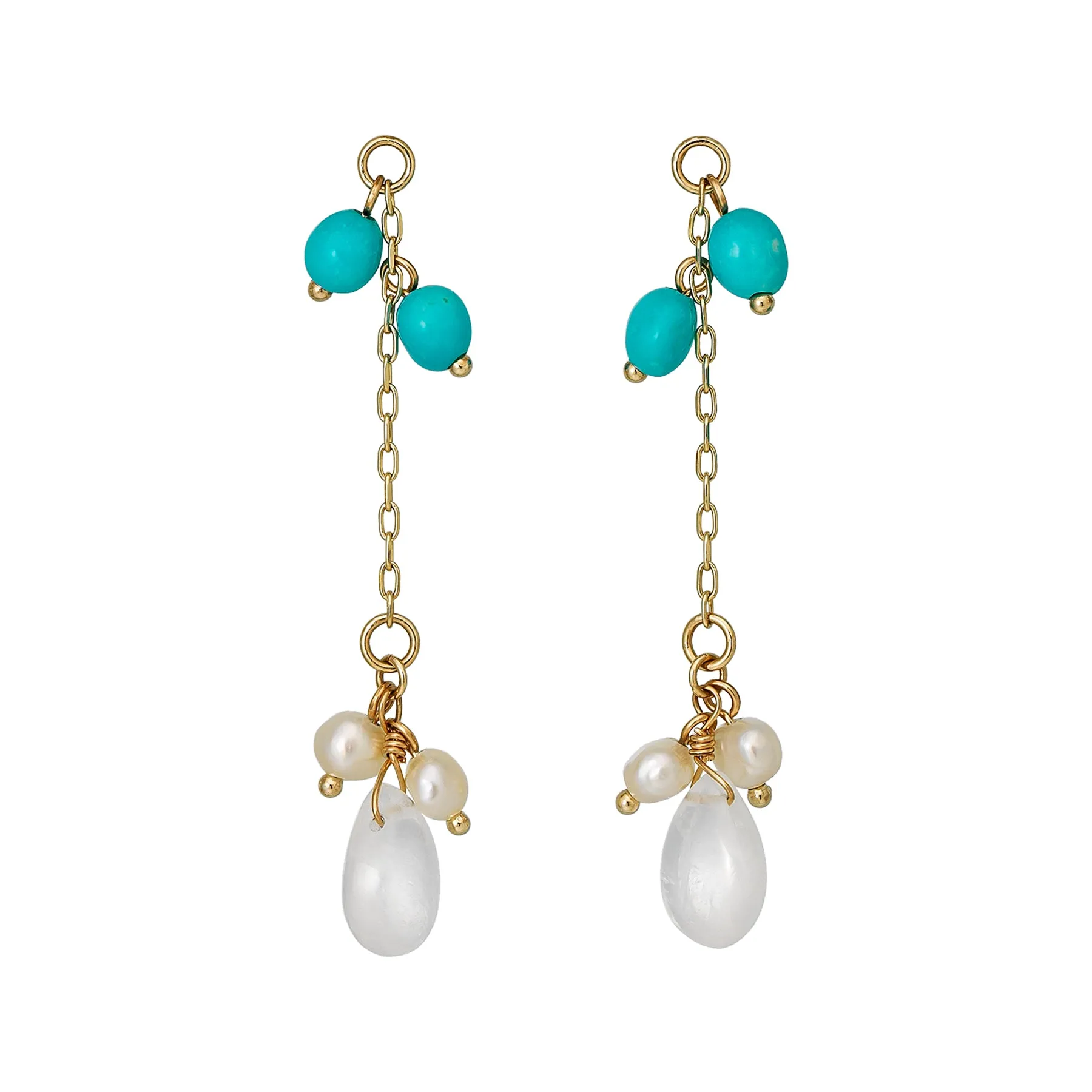 [Palette] 10K Blue Moonstone Arrangement Charms (Yellow Gold)