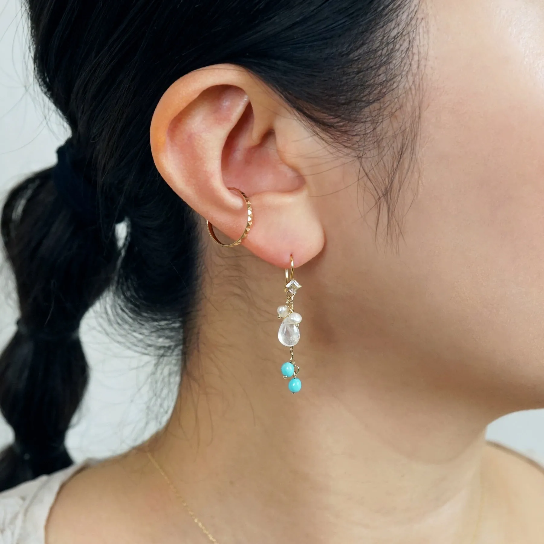 [Palette] 10K Blue Moonstone Arrangement Charms (Yellow Gold)