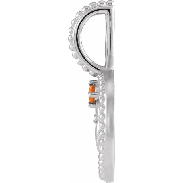 Platinum 14k Yellow Rose White Gold Sterling Silver Diamond and Citrine Leo Zodiac Horoscope Round Medallion Pendant Charm