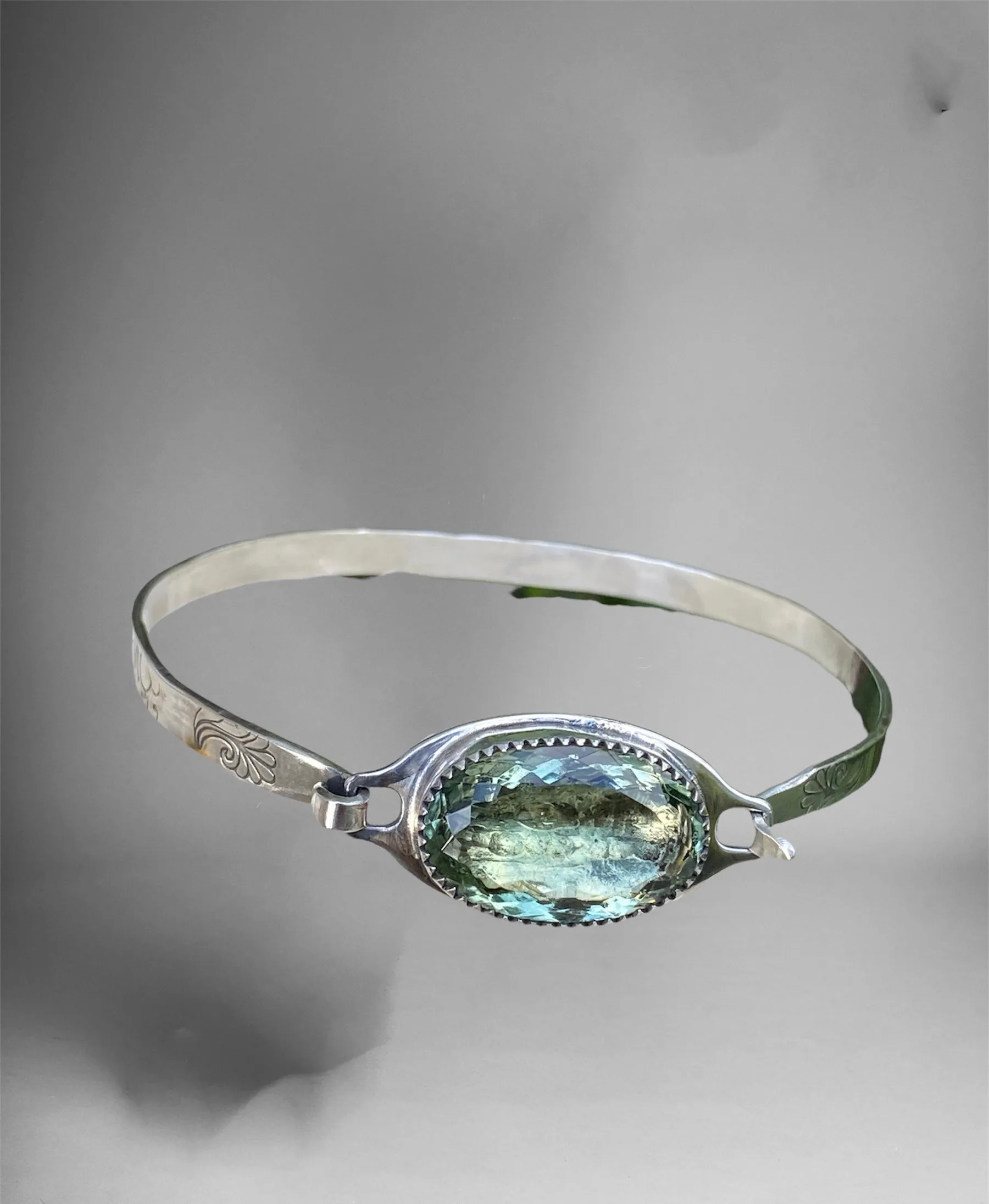 Prasiolite (green amethyst) Tension cuff