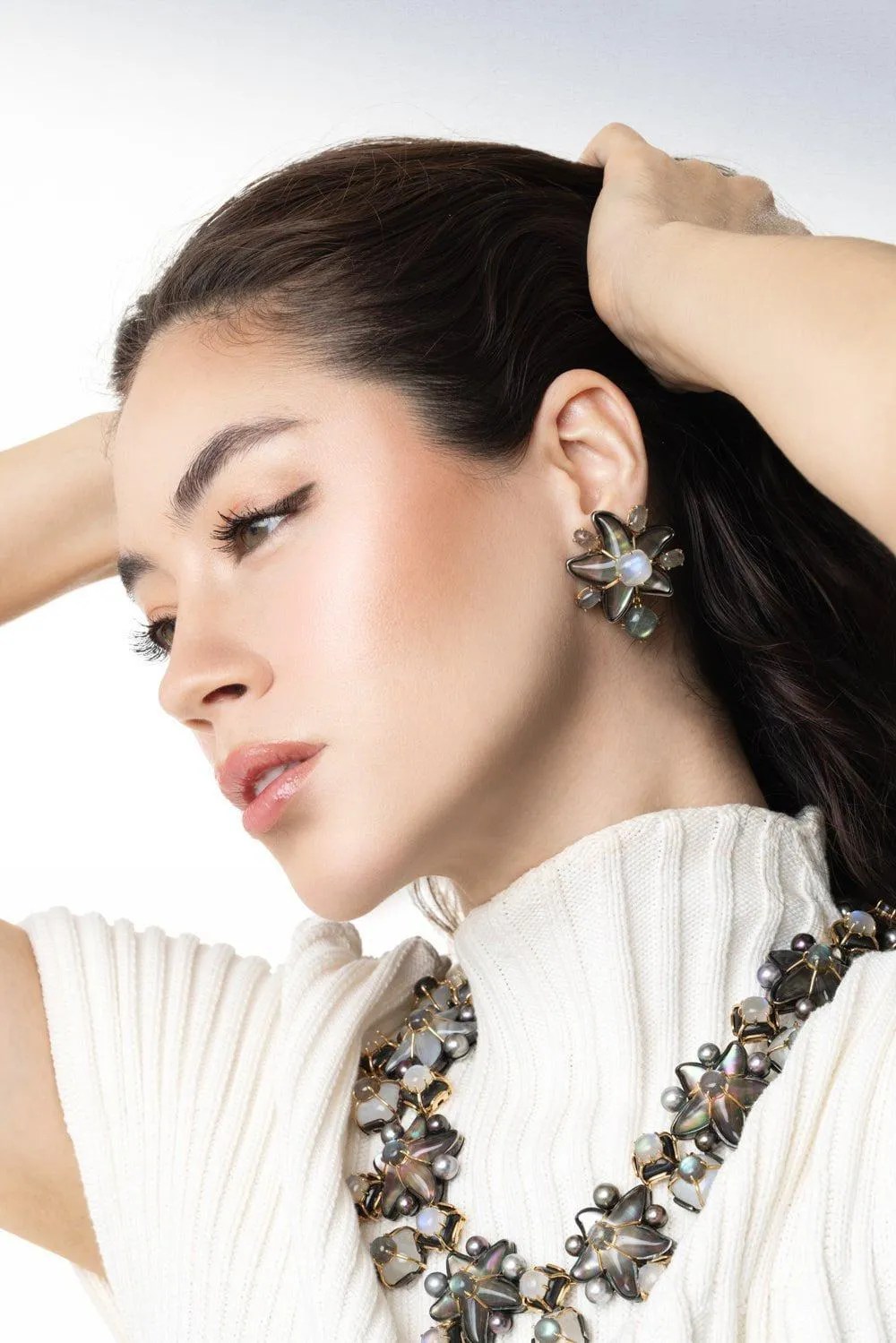 Star Moonstone Earrings