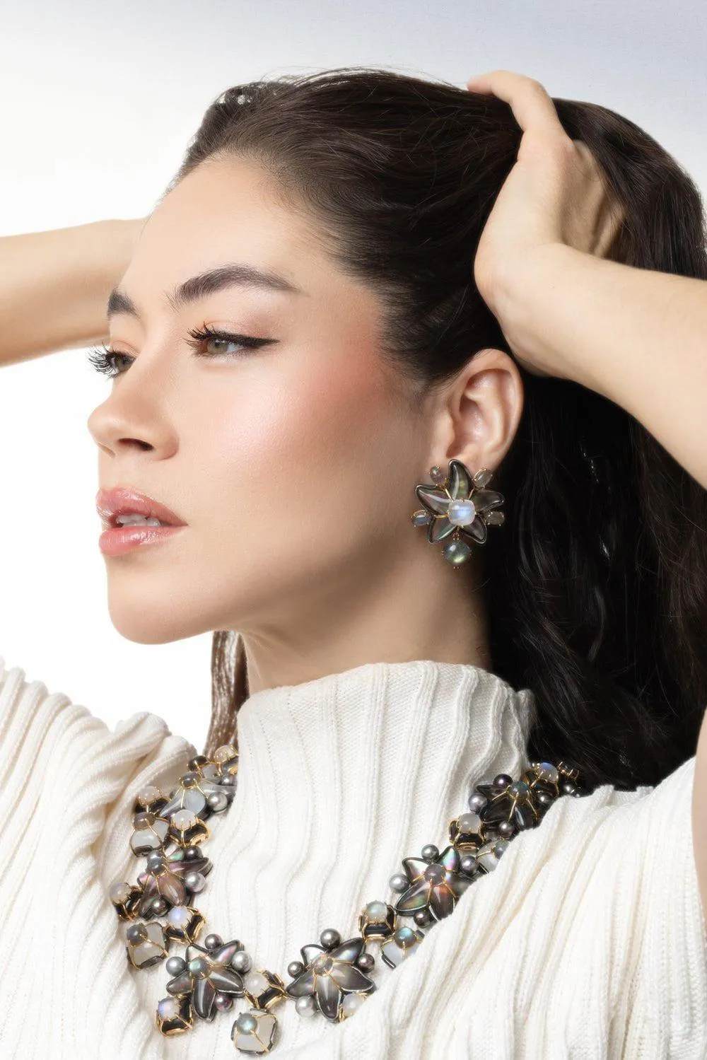 Star Moonstone Earrings
