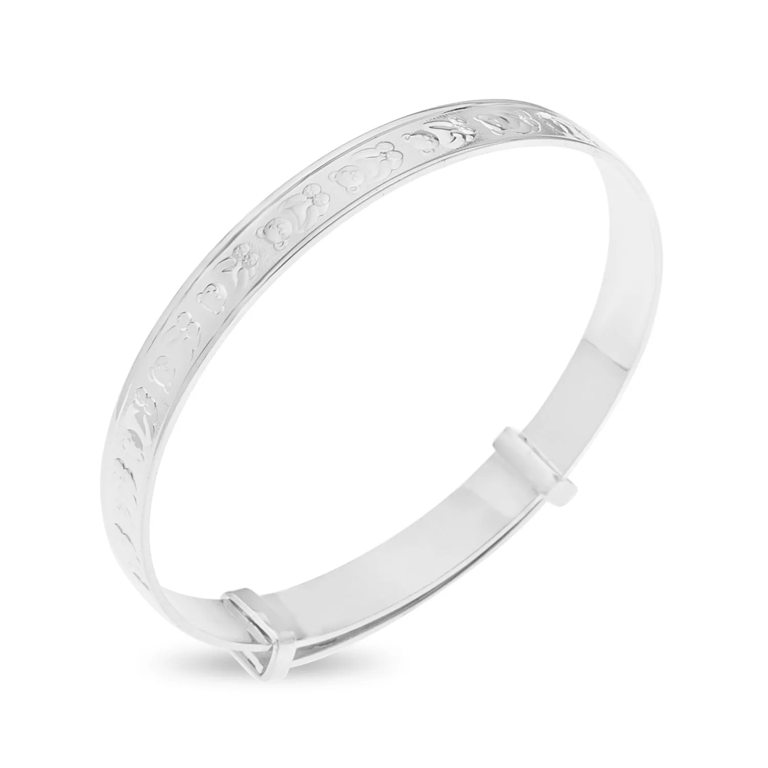 Teddy Bear Baby Bangle in Sterling Silver the perfect Baby Shower Gift