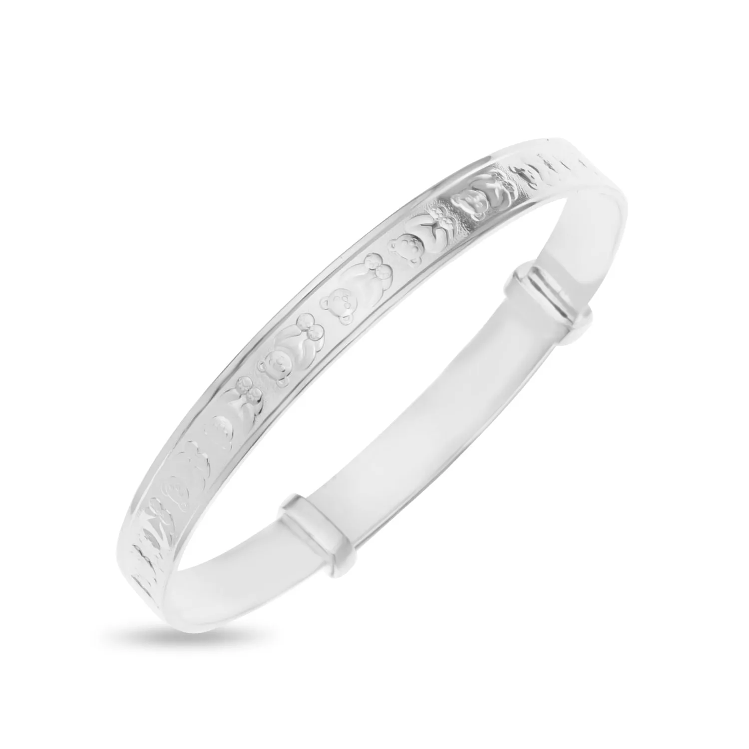 Teddy Bear Baby Bangle in Sterling Silver the perfect Baby Shower Gift